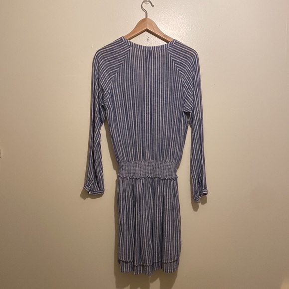 Rails Jasmine Tibet stripe Blue and White Long Sleeve Dress. Size S - Picture 3 of 9